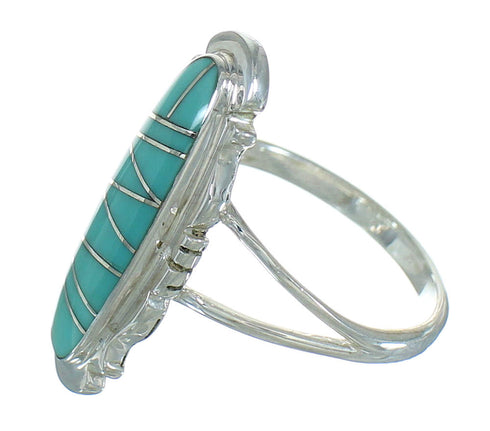 Turquoise Southwestern Sterling Silver Ring Size 5-1/2 AX89067